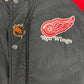 Detroit Red Wings Graphic Jacket | Size Large | Vintage 1990s NHL Hockey Black Jacket |