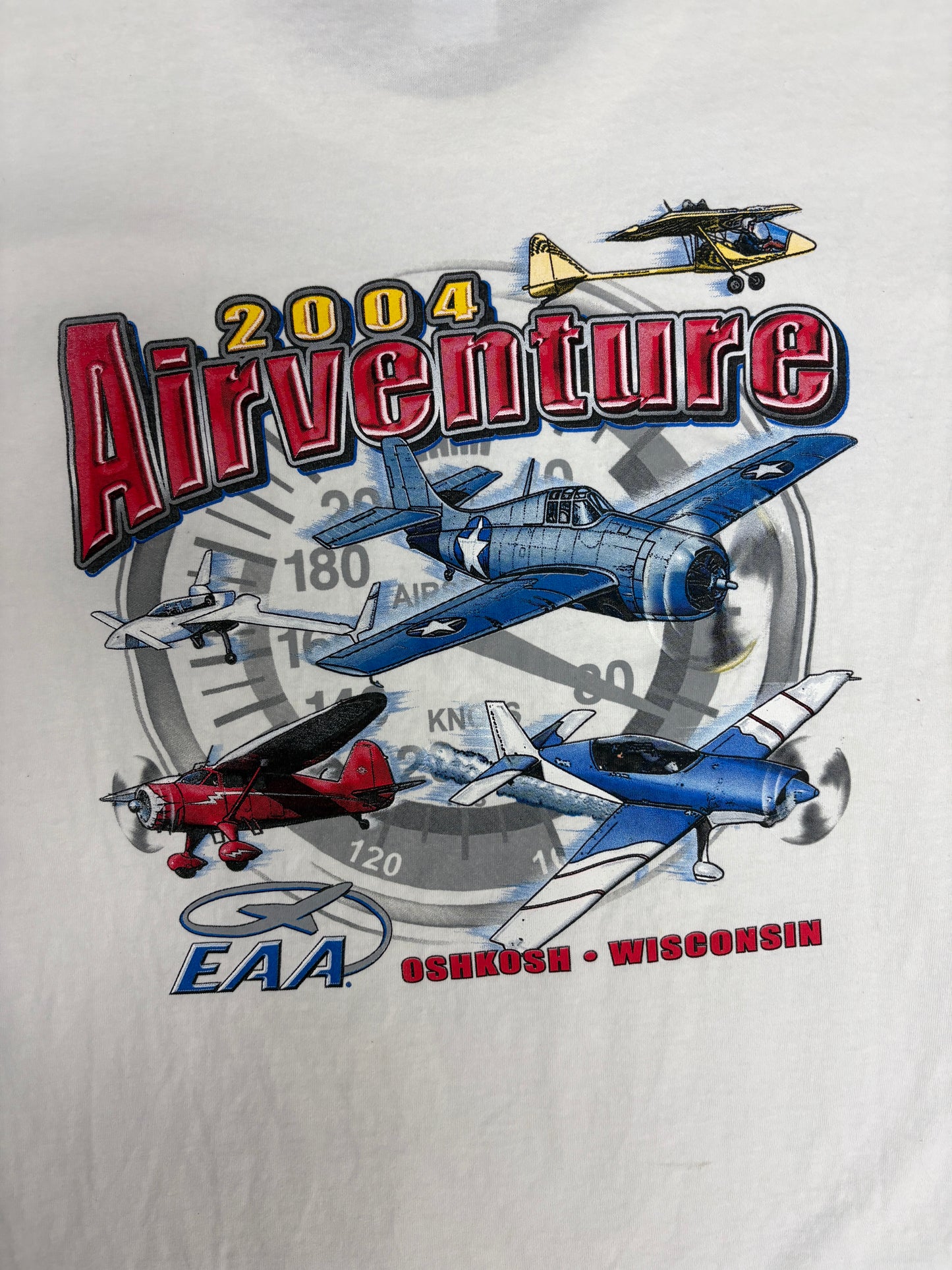 Oshkosh Airventure 2004 Graphic Tee | Size XX-Large | Vintage 2000s Promotional White T-Shirt |