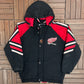 Detroit Red Wings Graphic Jacket | Size Large | Vintage 1990s NHL Hockey Black Jacket |