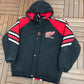 Detroit Red Wings Graphic Jacket | Size Large | Vintage 1990s NHL Hockey Black Jacket |