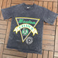 Boston Celtics Graphic Tee | Size Small | Vintage 1980s NBA Basketball Grey T-Shirt |