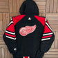 Detroit Red Wings Graphic Jacket | Size Large | Vintage 1990s NHL Hockey Black Jacket |