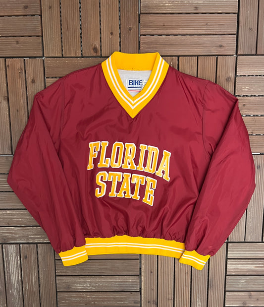 Florida State Seminoles Graphic Windbreaker | Size Large | Vintage 1990s College Sports Red Jacket |