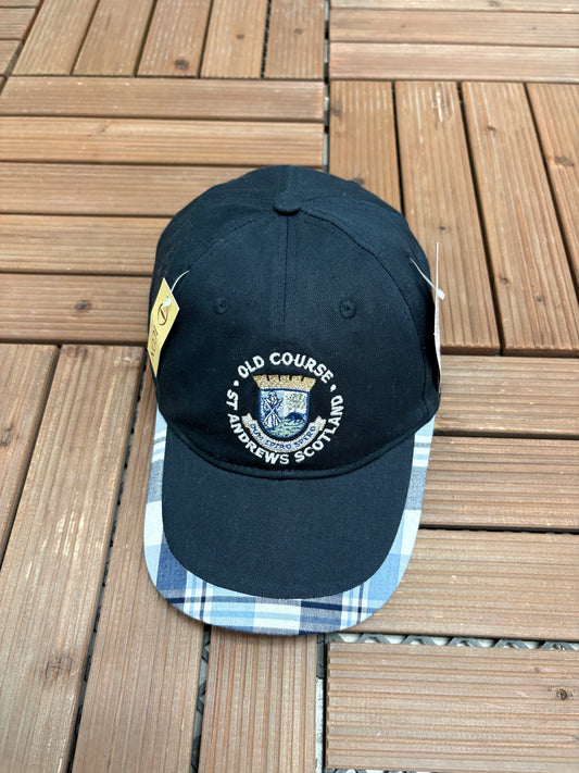 St. Andrews Old Course Scotland Graphic Hat | Metal Clasp | Vintage 2000s Golf Blue Cap |