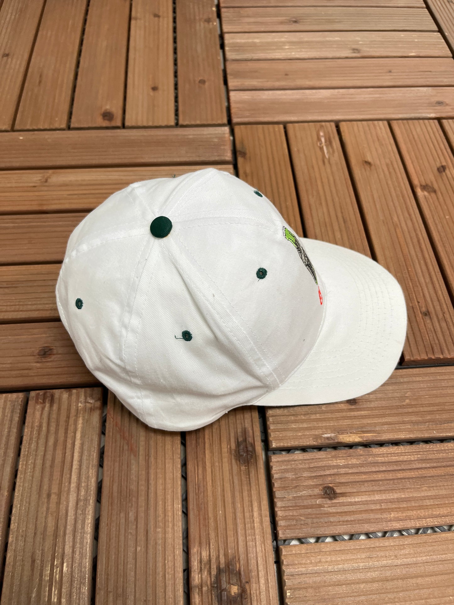 Coca-Cola Bottle Embroidered Graphic Hat | Snap Back | Vintage 1990s Promotional White Cap |