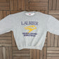 Laurier Golden Hawks Basketball Graphic Crewneck | Size Large | Vintage 2000s University Grey Sweater |