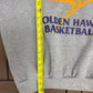 Laurier Golden Hawks Basketball Graphic Crewneck | Size Large | Vintage 2000s University Grey Sweater |