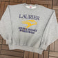 Laurier Golden Hawks Basketball Graphic Crewneck | Size Large | Vintage 2000s University Grey Sweater |