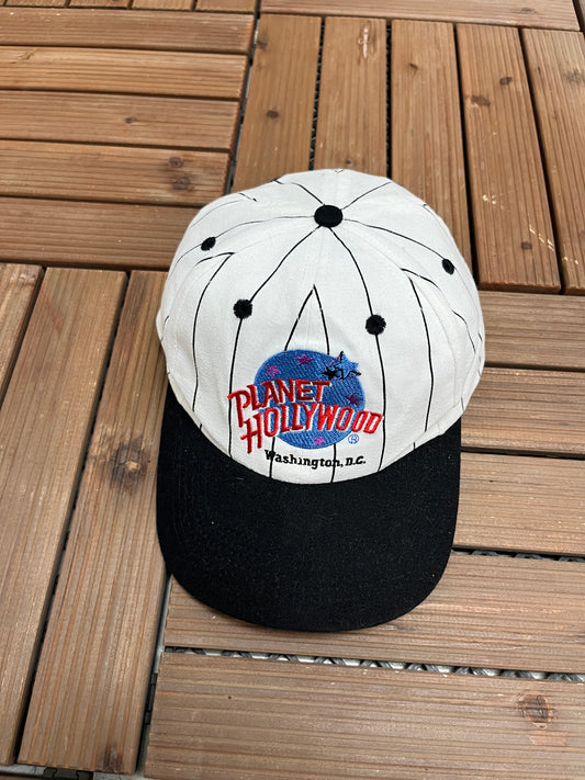 Planet Hollywood Washington, DC Graphic Hat | Snap Back | Vintage 1990s Tourist Promotional Cap |