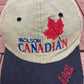 Molson Canadian Beer Graphic Hat | Metal Clasp | Vintage 2000s Alcohol Promotional Beige Cap |