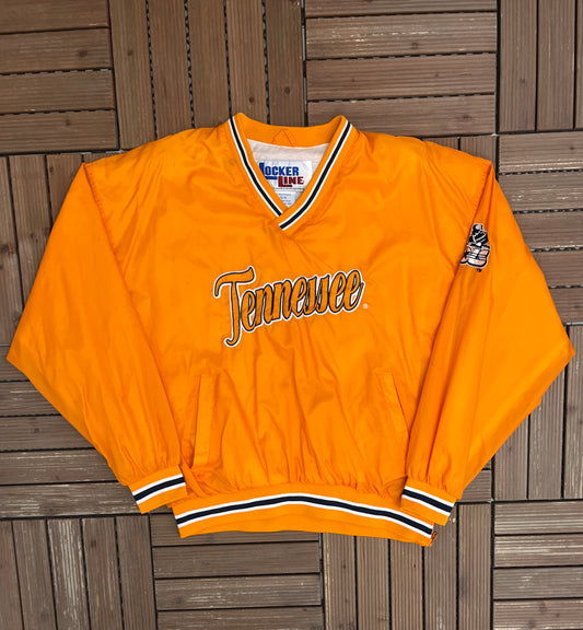 Tennessee Volunteers Stitched Graphic Windbreaker | Size Large | Vintage 1990s College Sports Orange Jacket |