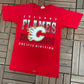 Calgary Flames Graphic Tee | Size Small | Vintage 1990s NHL Hockey Red T-Shirt |