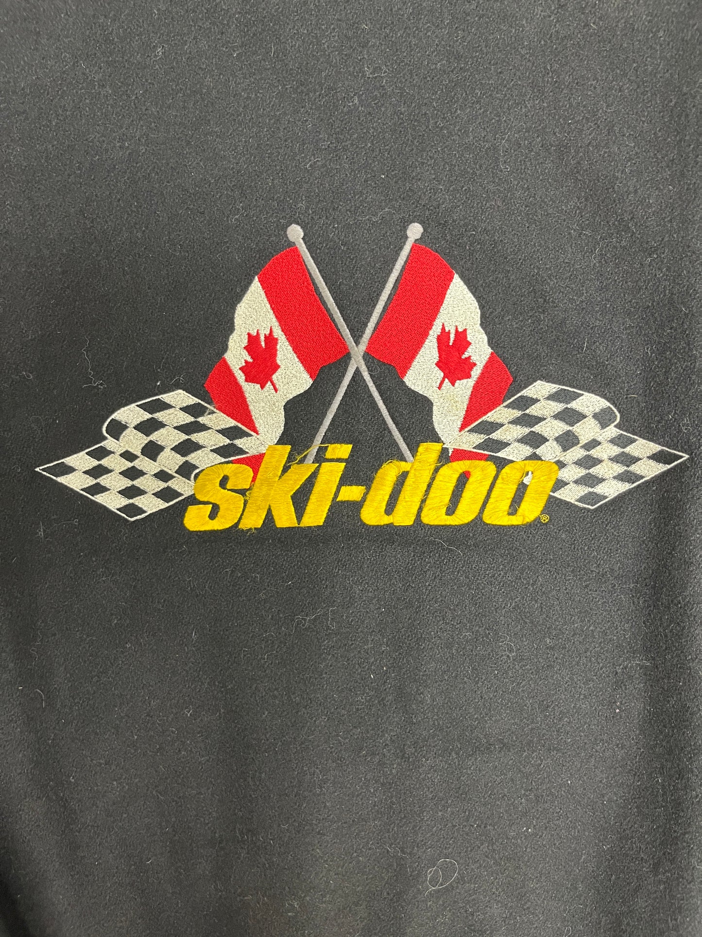 Ski-Doo Canada Graphic Jacket | Size Large | Vintage 2000s Varsity Black Jacket |