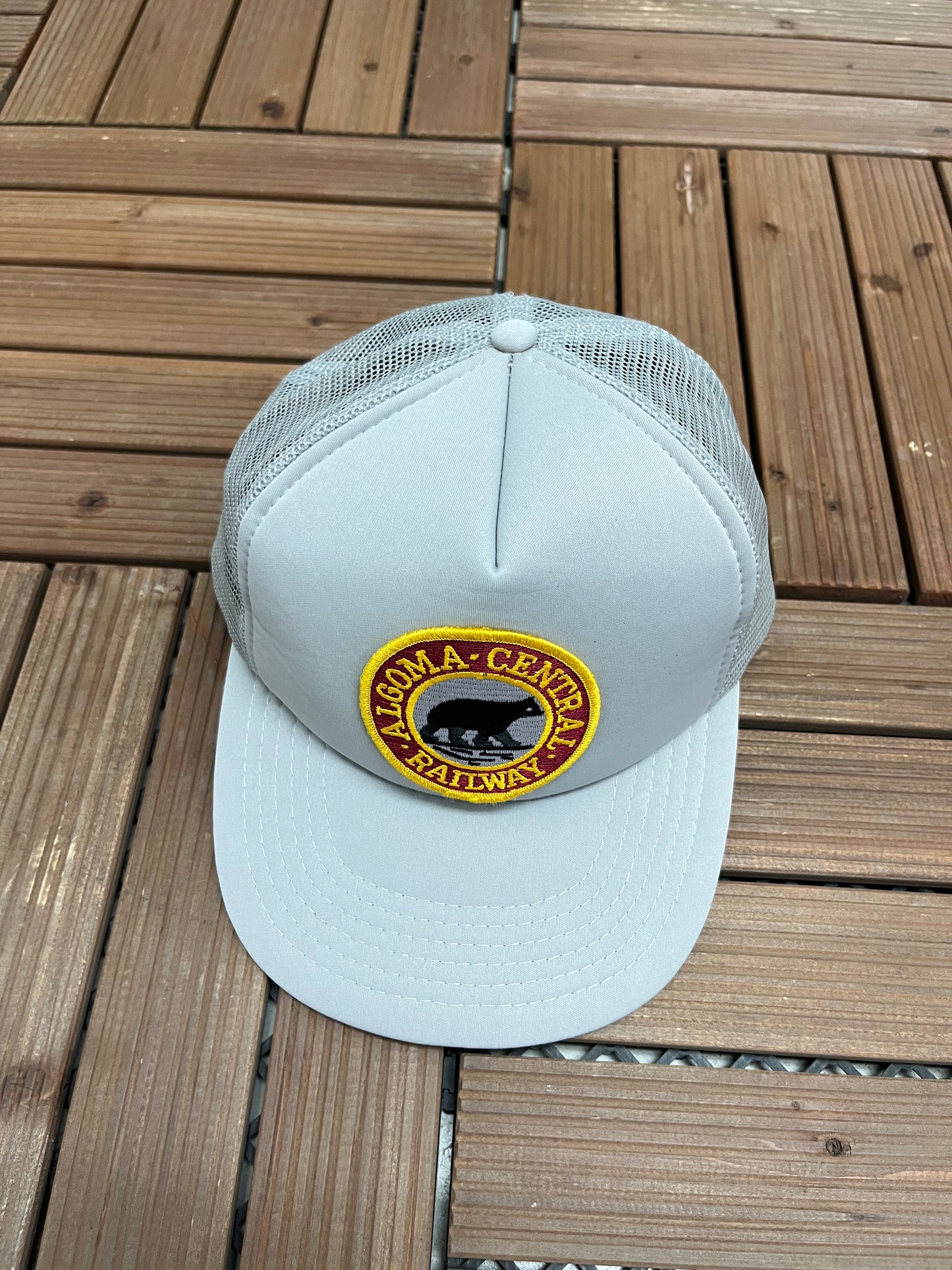 Algoma Central Railway Graphic Hat | Snap Back | Vintage 1990s Promotional Grey Cap |