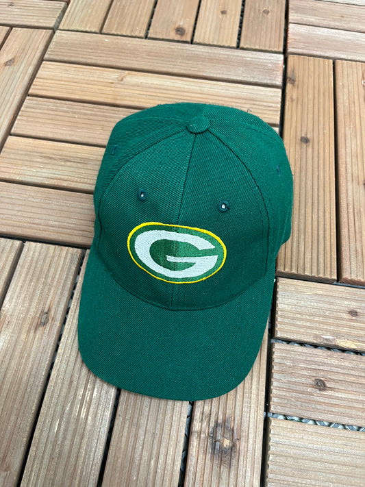 Green Bay Packers Embroidered Graphic Hat | Snap Back | Vintage 1990s NFL Football Green Cap |