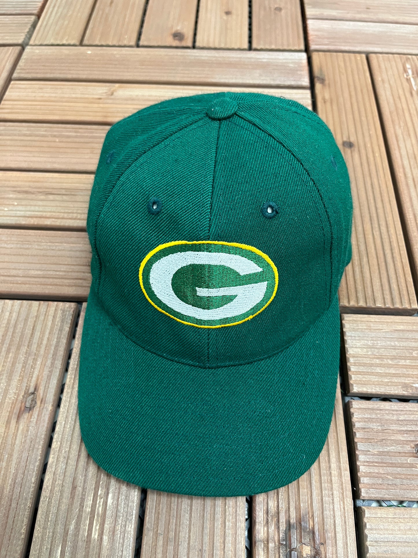 Green Bay Packers Embroidered Graphic Hat | Snap Back | Vintage 1990s NFL Football Green Cap |