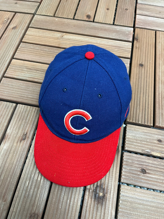 Chicago Cubs Nike Embroidered Graphic Hat | Strap Back | Vintage 2000s MLB Baseball Blue Cap |