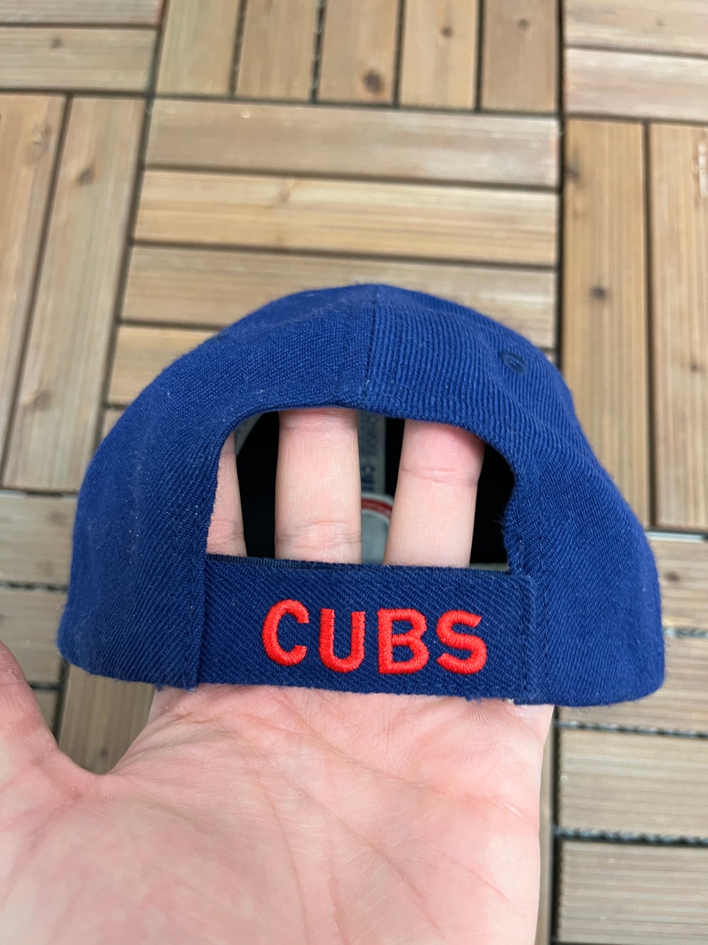 Chicago Cubs Nike Embroidered Graphic Hat | Strap Back | Vintage 2000s MLB Baseball Blue Cap |