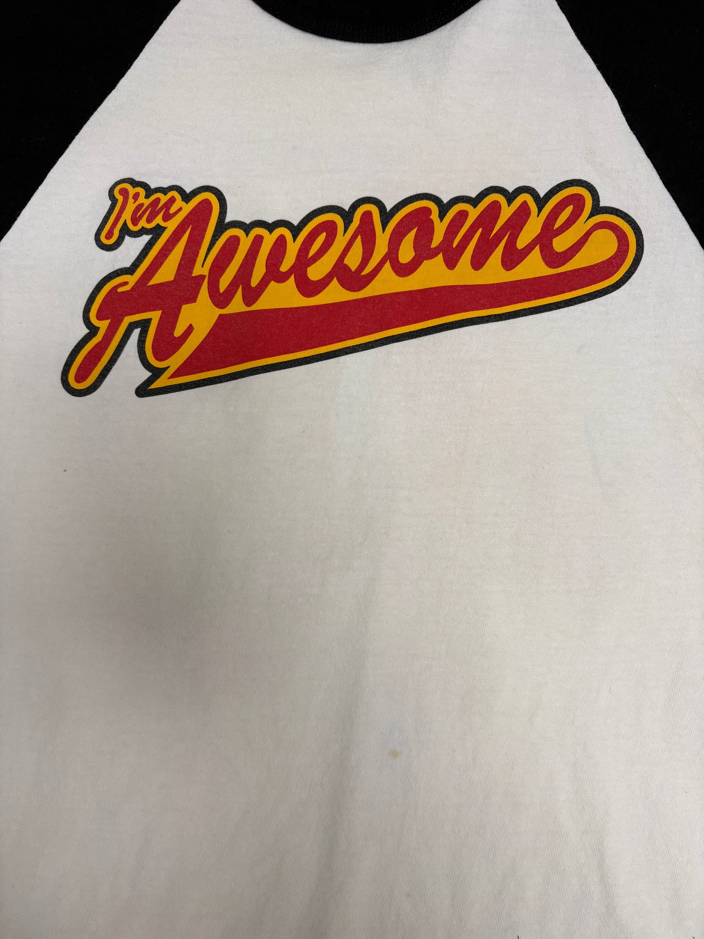The Miz I'm Awesome Graphic Tee | Size Large | Vintage 2000s WWE Wrestling White 3/4 Sleeve T-Shirt |