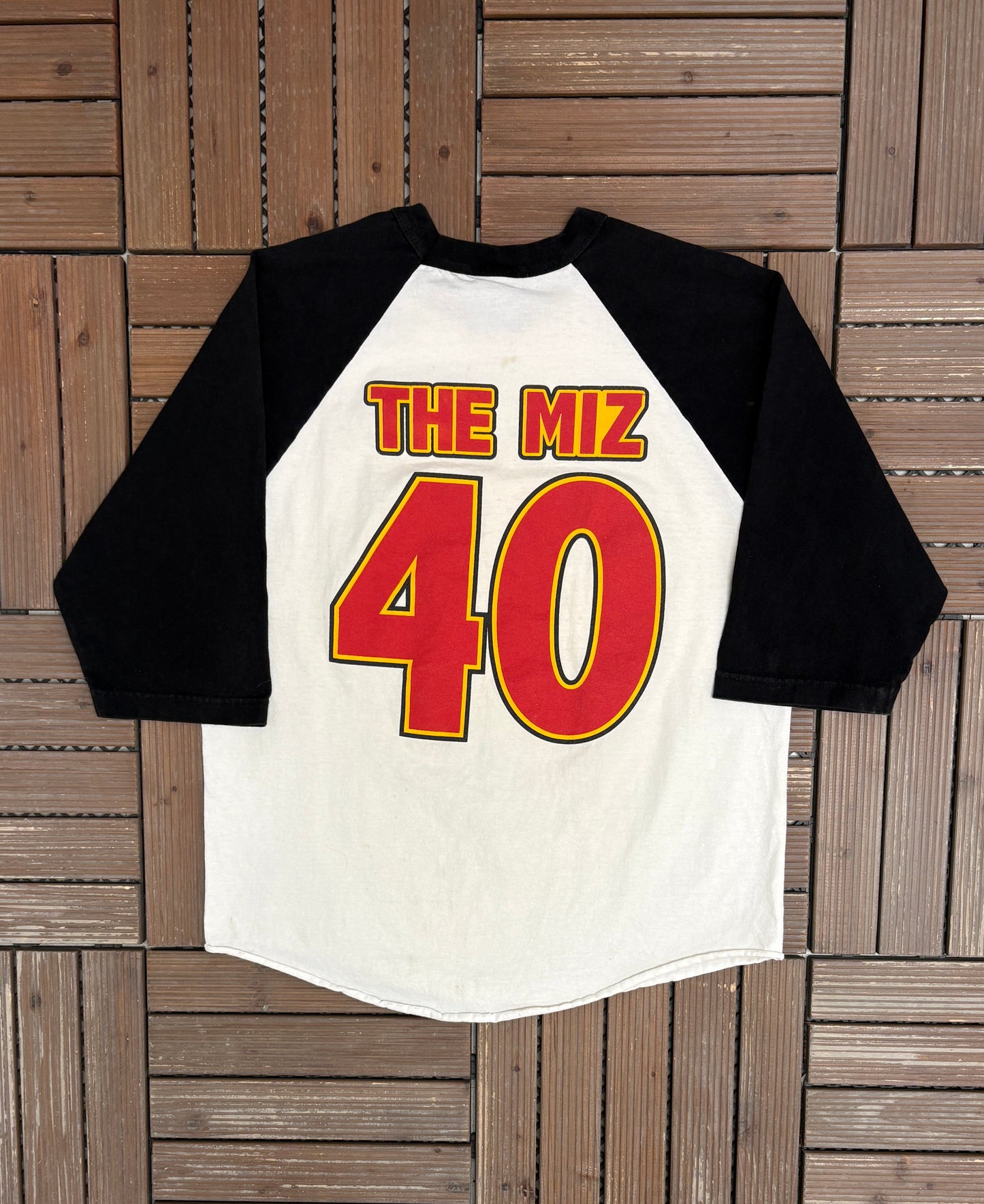 The Miz I'm Awesome Graphic Tee | Size Large | Vintage 2000s WWE Wrestling White 3/4 Sleeve T-Shirt |