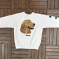 Fido's Famous Funwear Farley Graphic Crewneck | Size Large | Vintage 1990s Animal White Sweater |