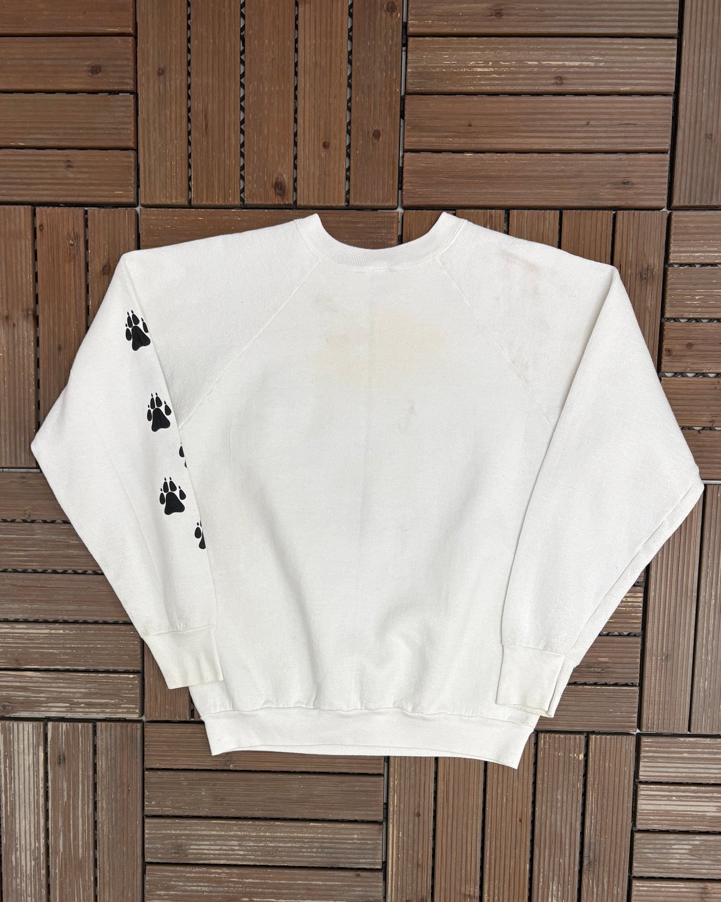 Fido's Famous Funwear Farley Graphic Crewneck | Size Large | Vintage 1990s Animal White Sweater |