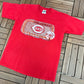 Cincinnati Reds Baseball Graphic Tee | Size Large | Vintage 2000s MLB Baseball Red T-Shirt |