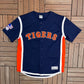 Detroit Tigers Stitched Graphic Jersey | Size Medium | Vintage 2000s MLB Baseball Blue Jersey |