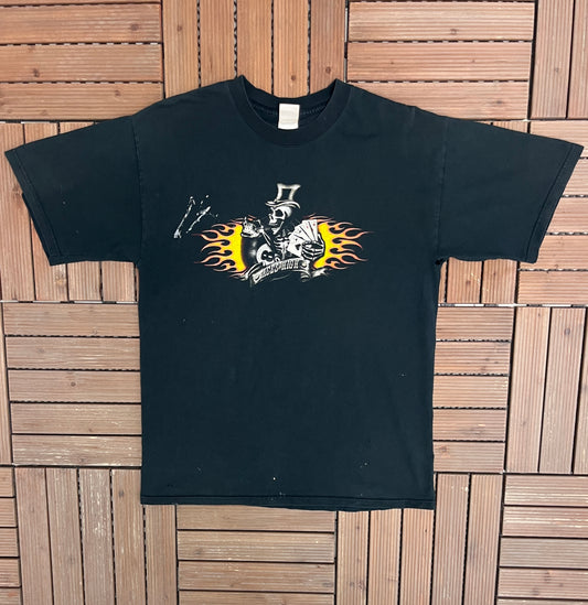 Iron Maiden Aces High Graphic Tee | Size Large | Vintage 2000s Heavy Metal Band Music Black T-Shirt |