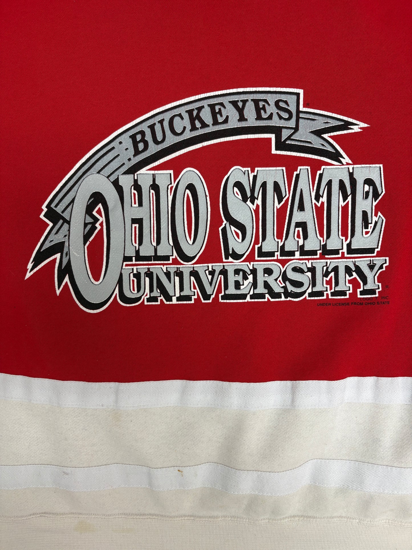 Ohio State Buckeyes Graphic Crewneck | Size X-Large | Vintage 1990s College Red Sweater |