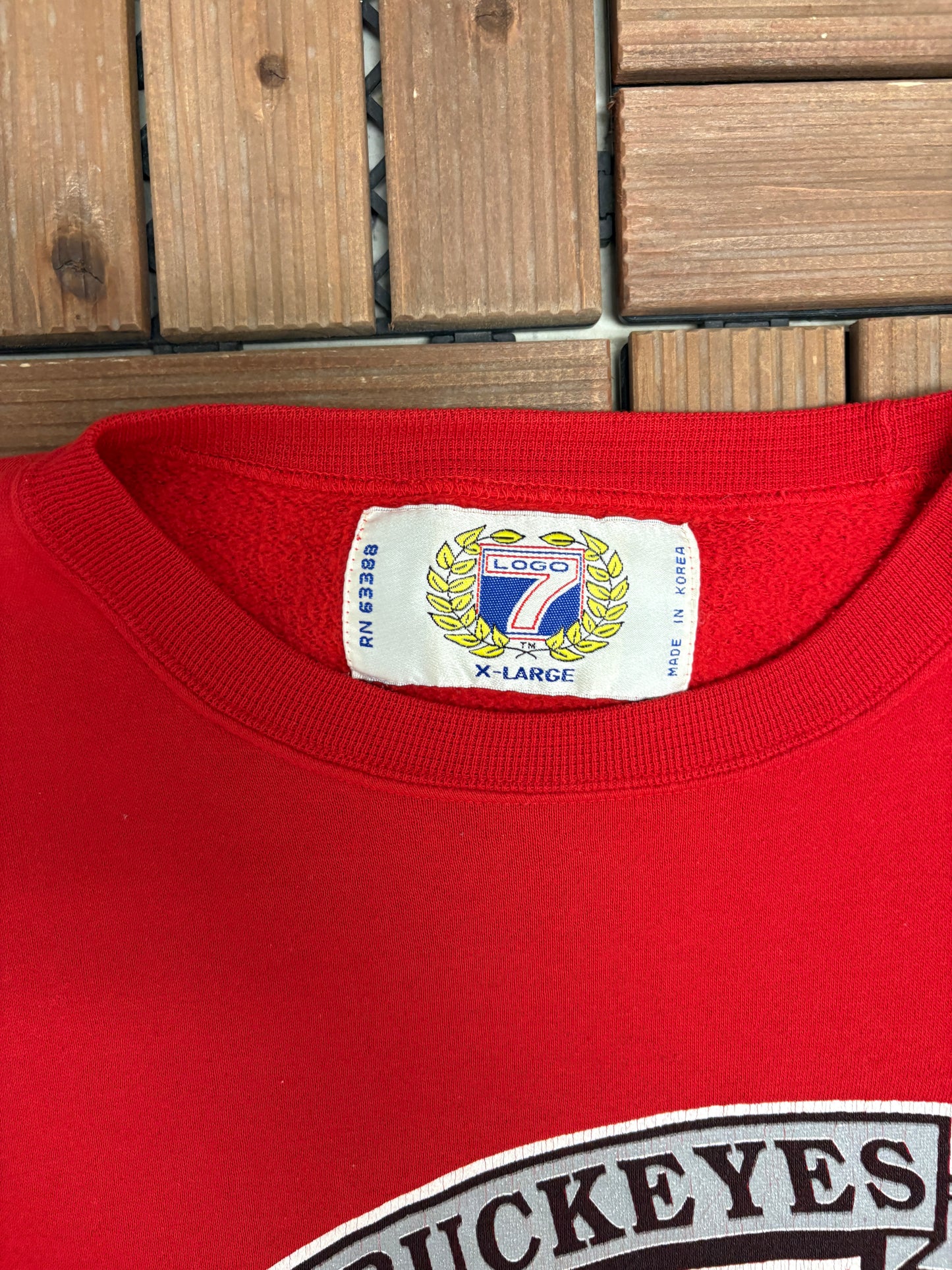 Ohio State Buckeyes Graphic Crewneck | Size X-Large | Vintage 1990s College Red Sweater |