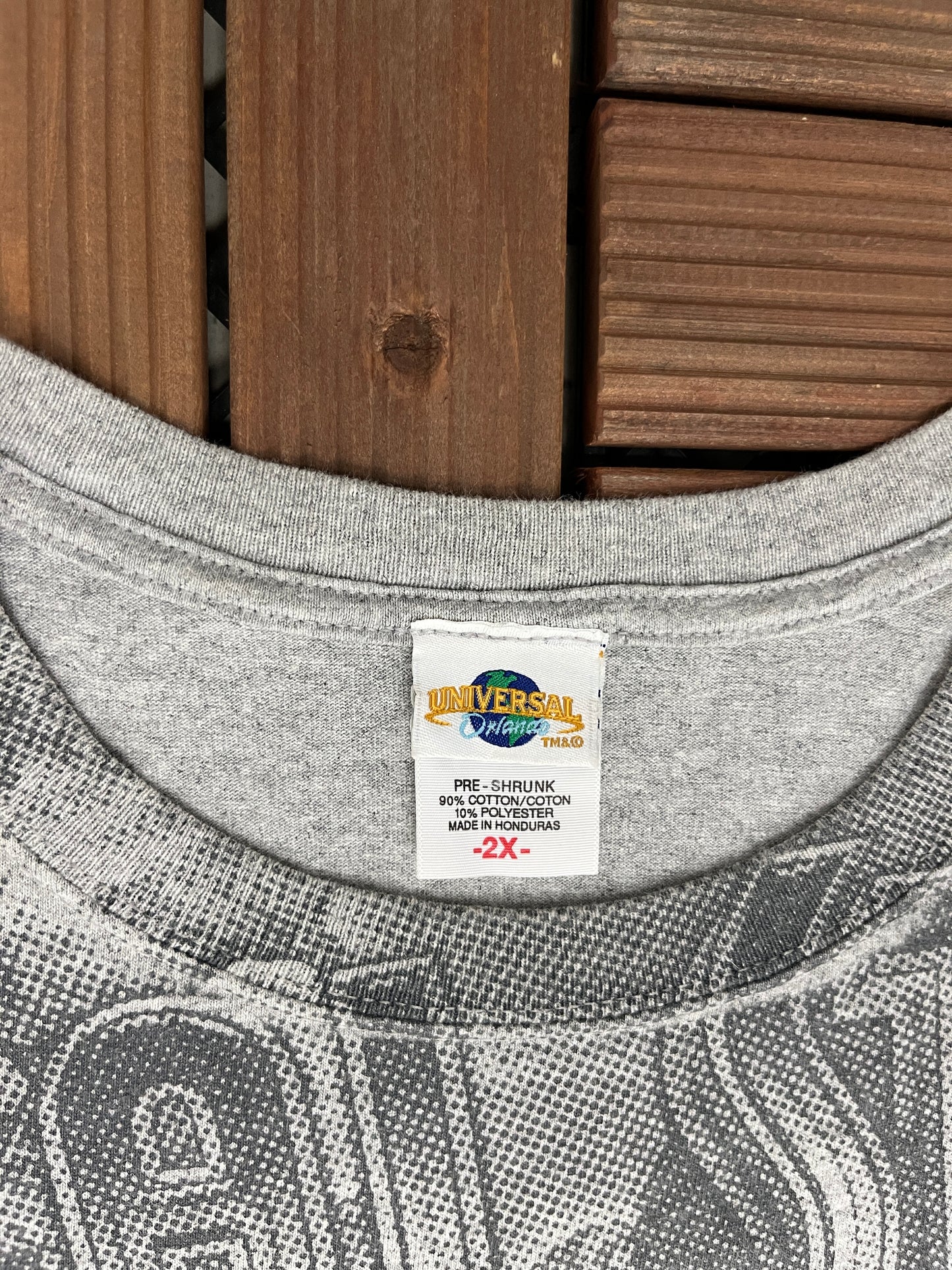 Universal Studios Florida Big Print Graphic Tee | Size XX-Large | Vintage 2000s Promotional Grey T-Shirt |