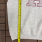 Harvard Crimson Stitched Graphic Crewneck | Size Medium | Vintage 1990s College Grey Sweater |