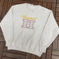Harvard Crimson Stitched Graphic Crewneck | Size Medium | Vintage 1990s College Grey Sweater |