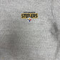 Pittsburgh Steelers Stitched Graphic Fleece Crewneck | Size Medium | Vintage 1990s NFL Football Grey Sweatshirt |