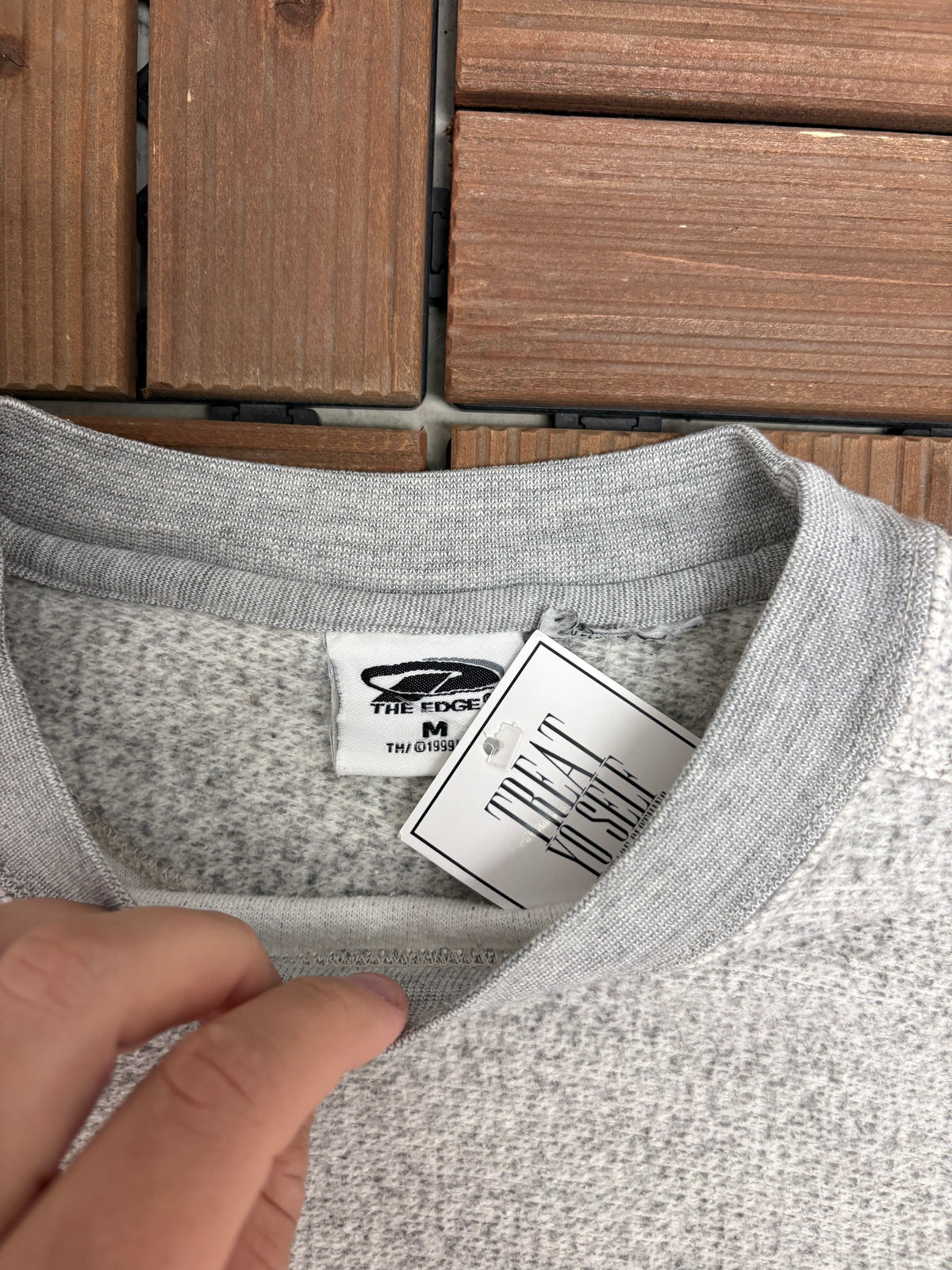 Pittsburgh Steelers Stitched Graphic Fleece Crewneck | Size Medium | Vintage 1990s NFL Football Grey Sweatshirt |