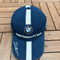 BMW Sauber F1 Team Nick Heidfeld Graphic Hat | Metal Clasp | Vintage 2000s Car Promotional Blue Cap |