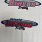 Atlanta Braves Baseball Graphic Tee | Size Medium | Vintage 2000s MLB Baseball White T-Shirt |