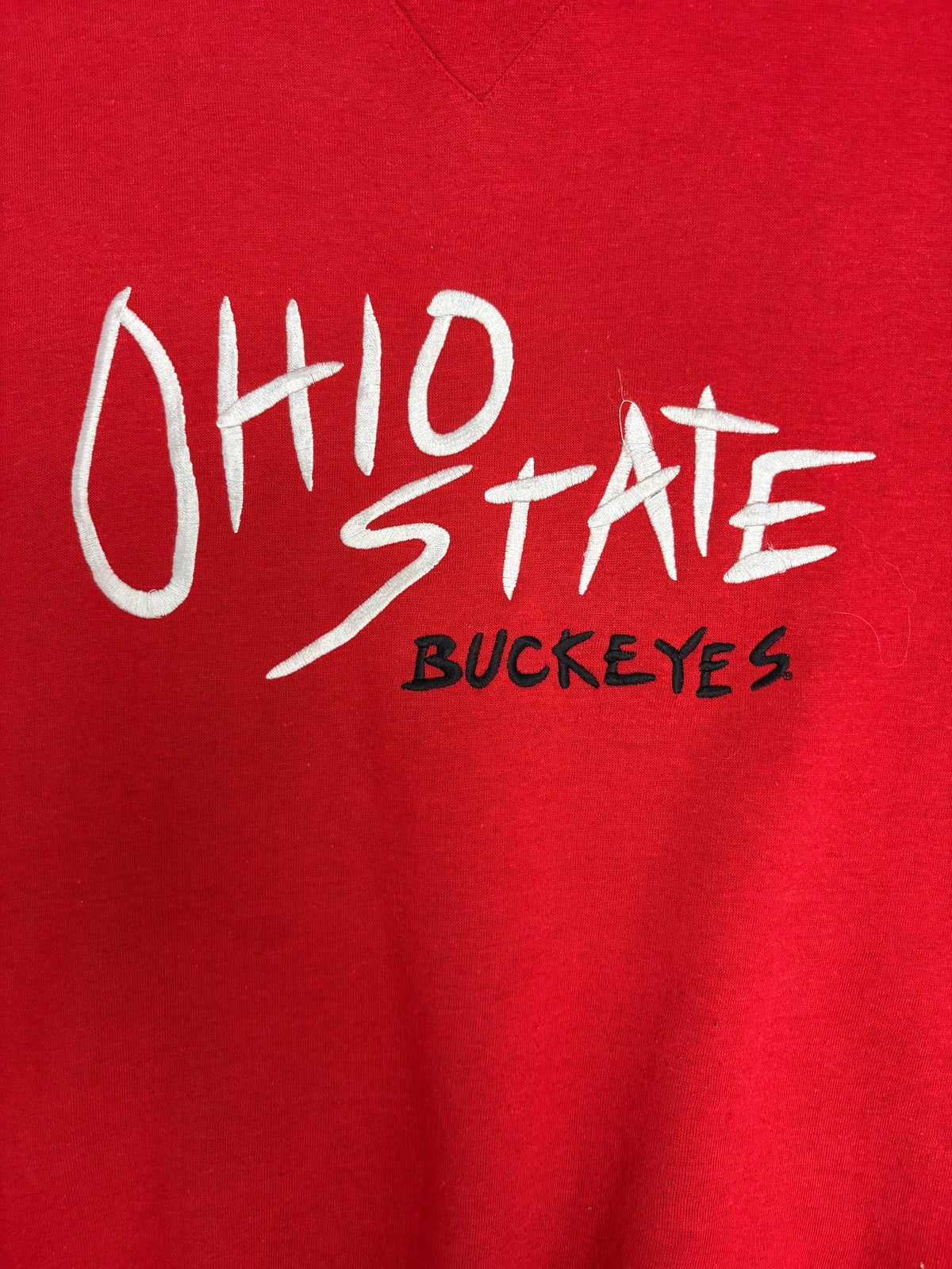 Ohio State University Buckeyes Graphic Crewneck | Size Medium | Vintage 1990s College Red Sweater |