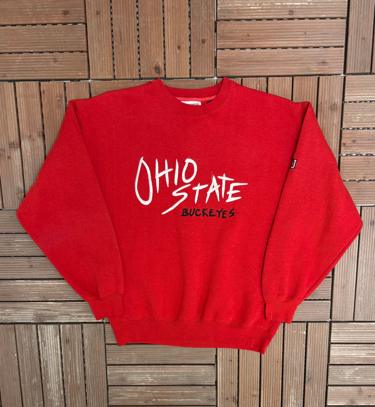 Ohio State University Buckeyes Graphic Crewneck | Size Medium | Vintage 1990s College Red Sweater |