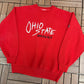 Ohio State University Buckeyes Graphic Crewneck | Size Medium | Vintage 1990s College Red Sweater |