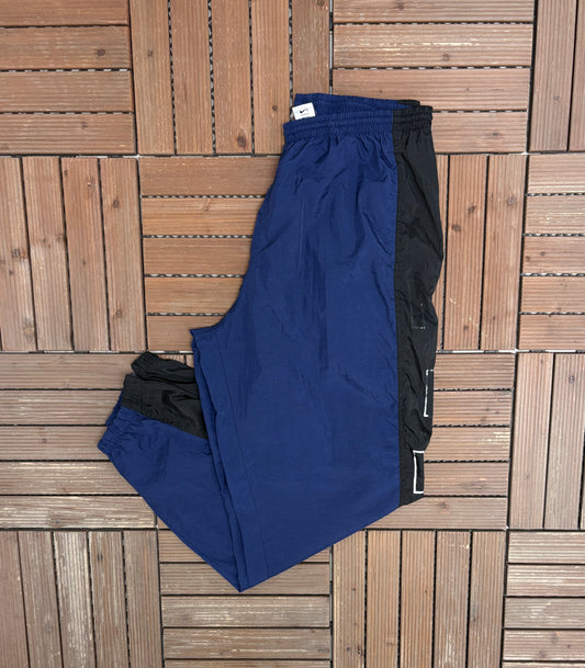Nike Side Panel Graphic Track Pants | Size XX-Large | Vintage 1990s Nike Branded Blue Trackpants |