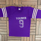 Minnesota Vikings Jersey Style Graphic Tee | Size Small | Vintage 1980s NFL Football Purple T-Shirt |