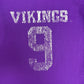 Minnesota Vikings Jersey Style Graphic Tee | Size Small | Vintage 1980s NFL Football Purple T-Shirt |