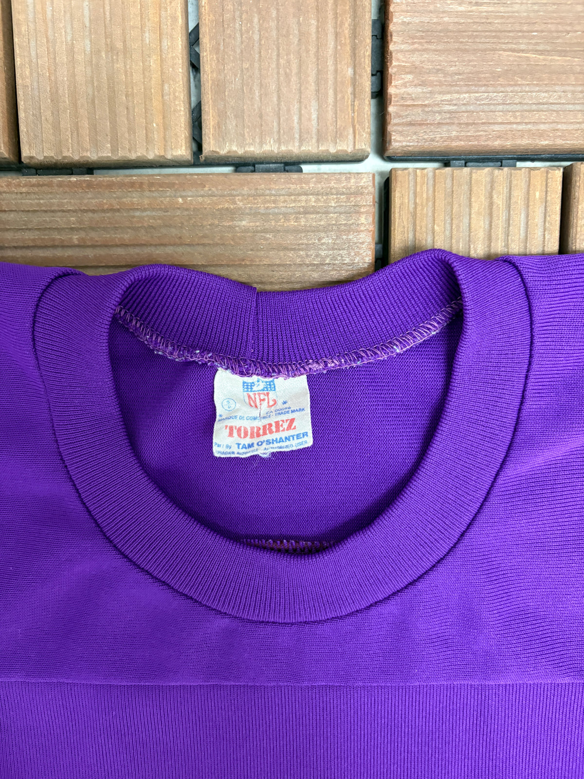 Minnesota Vikings Jersey Style Graphic Tee | Size Small | Vintage 1980s NFL Football Purple T-Shirt |