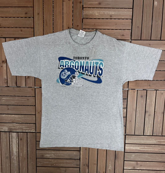 Toronto Argonauts Football Graphic Tee | Size X-Large | Vintage 1990s CFL Football Grey T-Shirt |