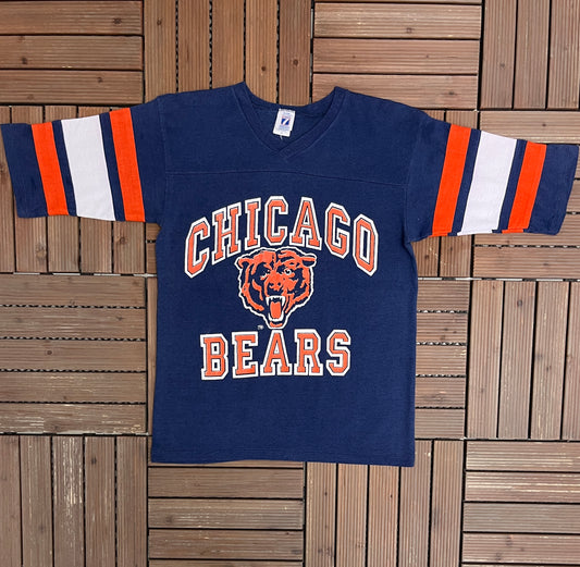 Chicago Bears Graphic Tee | Size Medium | Vintage 1980s NFL Football Blue T-Shirt |