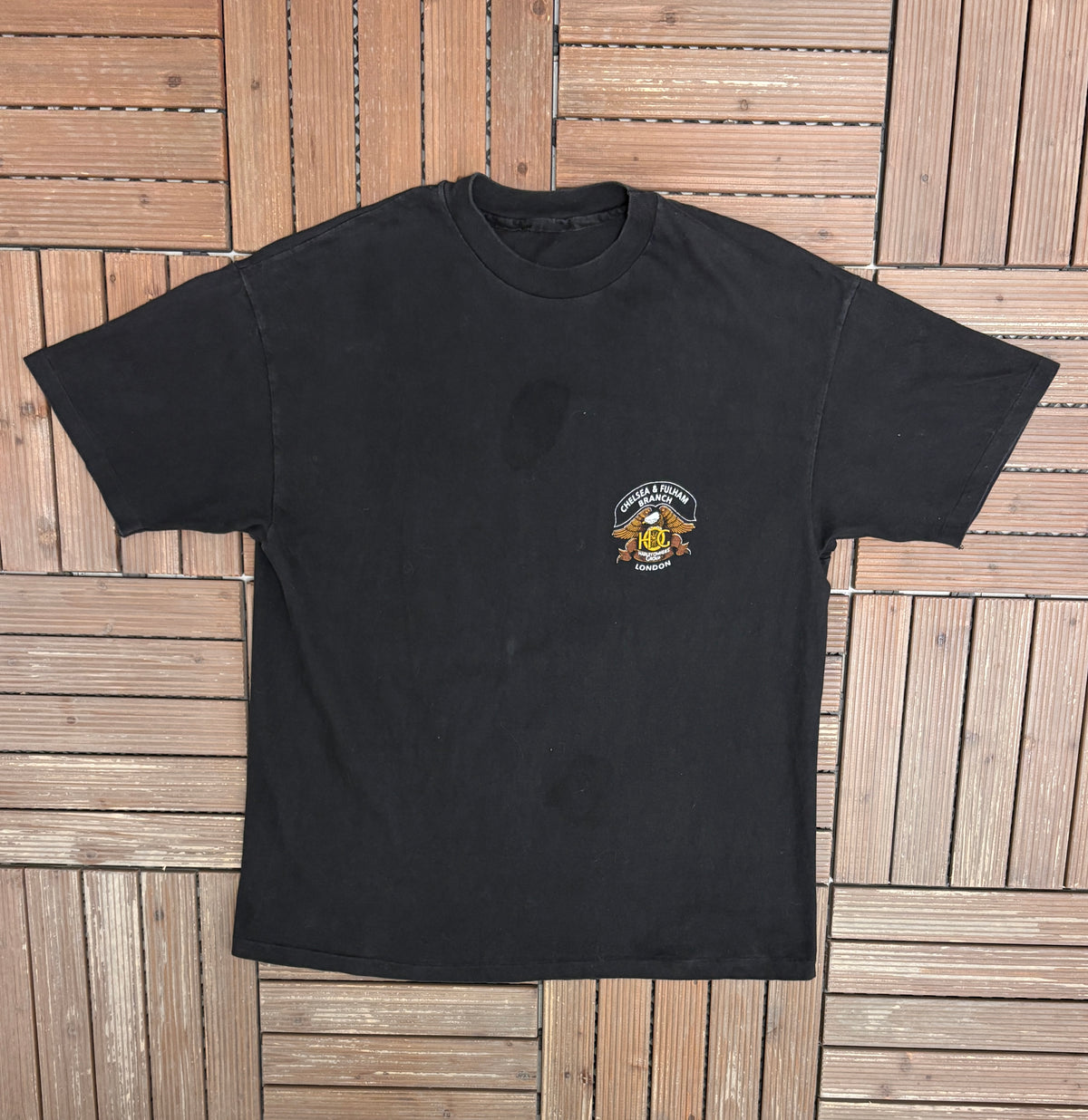 Harley Owners Group London Graphic Tee | Size X-Large | Vintage 1990s Biker Black T-Shirt |
