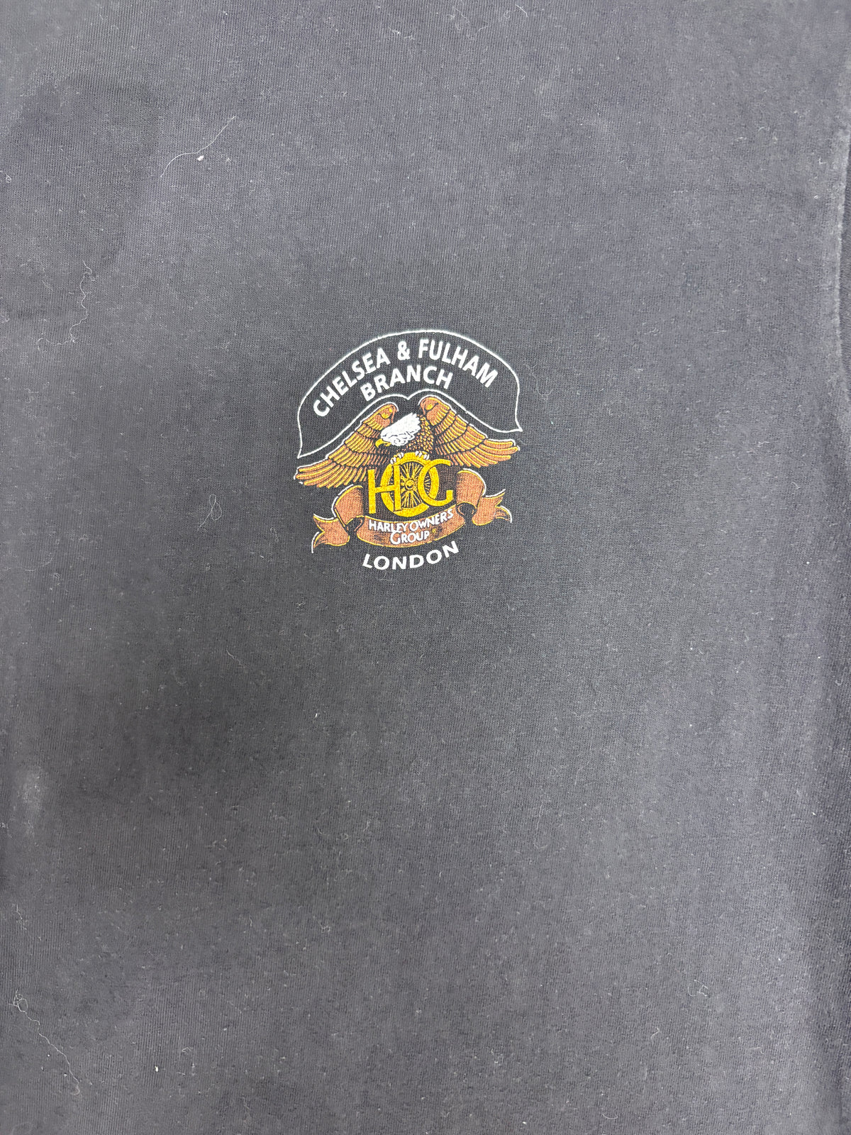 Harley Owners Group London Graphic Tee | Size X-Large | Vintage 1990s Biker Black T-Shirt |