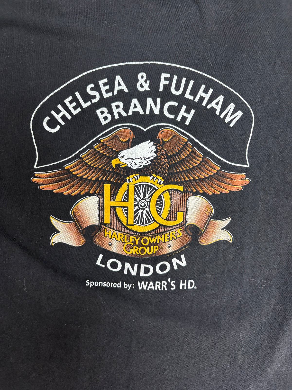 Harley Owners Group London Graphic Tee | Size X-Large | Vintage 1990s Biker Black T-Shirt |